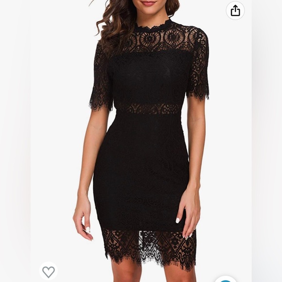 Amazon Dresses & Skirts - ZALALUS Black Lace MIDI Dress